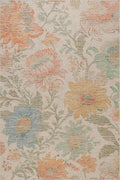 Dash & Albert Zell Multi Machine Washable Rug, 9.5 X 13.5 Feet, Multicolored/Tan Floral Pattern