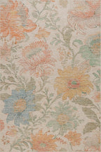 Dash & Albert Zell Multi Machine Washable Rug, 9.5 X 13.5 Feet, Multicolored/Tan Floral Pattern