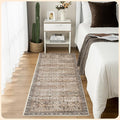 Istana Hallway Runner Rug 2x8 – Olive/Charcoal Entryway Rug -Silk's Soft Touch Runners for Hallways - Stylish Kitchen Runner Rug Non Slip