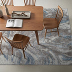 Rugshop Abstract Marble Shag Area Rug Blue 7' 10" x 10' Perfect for Large Living Rooms, Dining Areas, or Master Bedrooms