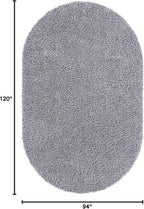 Unique Loom Davos Shag Collection Area Rug - Solid (7' 10" x 10' Oval, Sterling)
