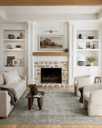 Loloi Chris Loves Julia Jules Collection JUL-08 Emerald/Antique Ivory 7'-6'' x 9'-6'', .13" Pile Height, Area Rug