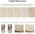 HUGEAR 8x10 Machine Washable Area Rugs Vintage Beige - Neutral Living Room Bedroom Rug Non Slip Stain Resistant Low Pile Aesthetic Throw Carpet Kids & Pet Friendly
