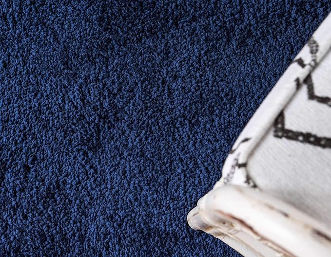 Unique Loom Solo Collection Area Rug - Calabasas (2' 2" x 13' 1" Runner, Navy Blue)