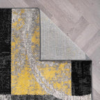 Rugshop Contemporary Circle Design Area Rug, Carpet with Jute Backing for Living Room, Bedroom, or Dining Room, Yellow, 5'3" x 7'3"