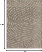 LUXE WEAVERS Modern Geometric Wave Taupe 4x6 Area Rug