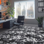 Andency 8x10 Area Rugs for Living Room, Non-Slip Fluffy Soft Large Shag Bedroom Carpet, Tie-Dyed White Black Big Indoor Thick Nursery Rug for Kids Dorm Home Decor Aesthetic