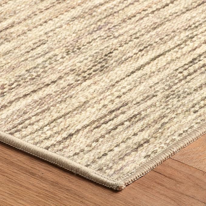 Dash & Albert Clay Natural Machine Washable Rug, 2 X 3 Feet, Natural Stripe Pattern