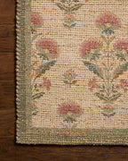Loloi Chris Loves Julia Rue Collection RUE-01 Sage/Blush 2'-3" x 3'-9" Accent Rug Jute Neutral Floral Living Room Bedroom Rug