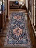 Ciicool 2x5ft Runner Rug, Hallway Wahshable Rugs Vintage Kitchen Carpet for Entrance Bedroom Bedside Living Room Kitchen Laundry Bathroom Decor