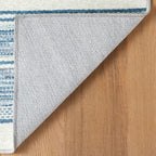 Dash & Albert Ellington Stripe Blue Machine Washable Rug, 4 X 6 Feet, Blue Stripe Pattern