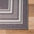 Beverly Rug Non Slip Area Rugs 3x5 Modern Bordered Non Skid Rubber Backing Soft Area Rug for Living Dining Room Easy to Clean Non Shedding Kitchen Bedroom Indoor Carpet 3 x 5 Gray