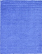 Unique Loom Solid Shag Collection Area Rug (9' x 12' 2" Rectangle, Periwinkle Blue)