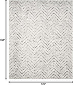 SAFAVIEH Adirondack Collection Area Rug - 10' x 14', Ivory & Charcoal, Chevron Design, Non-Shedding & Easy Care, Ideal for High Traffic Areas in Living Room, Bedroom (ADR104N)