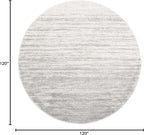 SAFAVIEH Adirondack Collection Area Rug - 10' Round, Ivory & Silver, Modern Ombre Design, Non Shedding & Easy to Clean, Ideal for Living Room, Bedroom, Office, Dining Space (ADR113B)