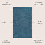 JONATHAN Y Haze Solid Low-Pile Turquoise Indoor Area Rug 10x14, Coastal,Bohemian,Minimalist,Classic, Easy-Cleaning for Living Room,Bedroom,Kitchen,Pet Friendly,Non-Shedding (SEU100H-14)