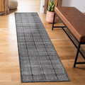 Rugshop Bohemian Stripe Lines Washable Non Slip Runner Rug 2' x 8' Black