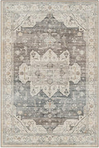 LUMI Washable 5x8 Area Rug for Living Room, Ultra Soft Vintage Rug with TPE Non Slip Backing, Stain Resistant, Low Profile Carpet High Traffic for Bedroom, Dining Room