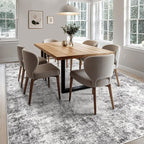 6x9 Area Rug Living Room Rugs - Washable Neutral Modern Abstract Soft Thin Rug Indoor Floor No Slip Rug Carpet for Bedroom Under Dining Table Home Office Decor - Grey