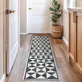 Rugshop Geometric Diamond Washable Non Slip Runner Rug 2' x 10' Cream