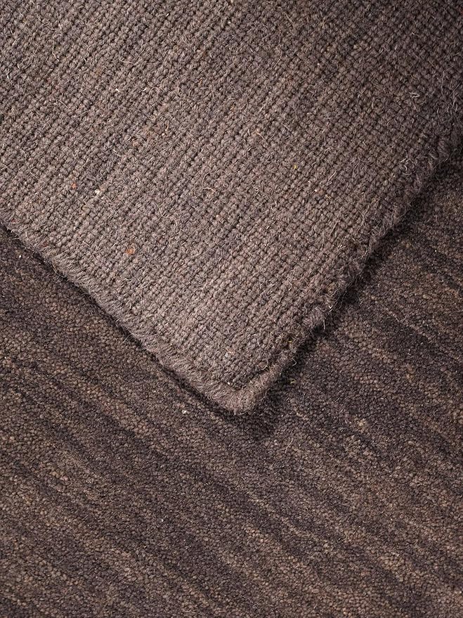 Hand Knotted Loom Wool ECO-Friendly Area Rugs - 6'x9', Rectangle, Charcoal Color, Solid Plain Design, High Pile Handmade Anti Skid Area Rugs for Living Room, Bed Room (L00111)