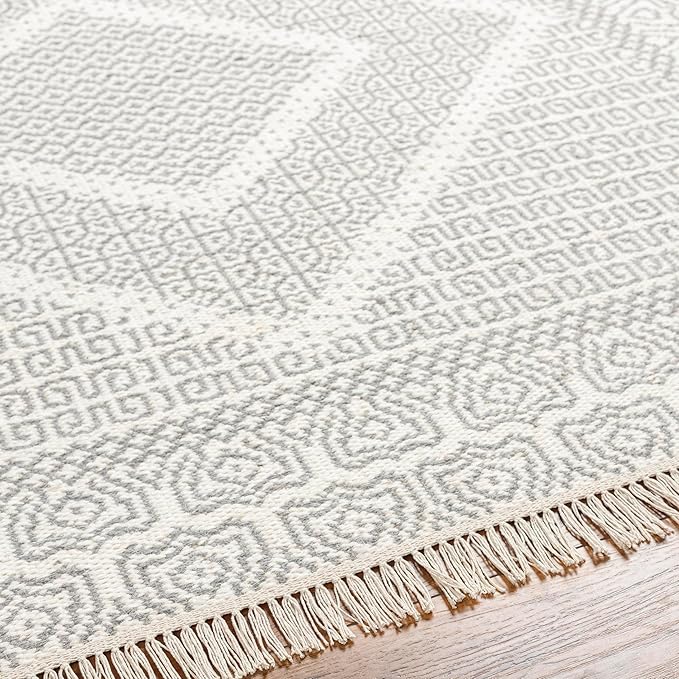 Mark&Day Wool Rugs, 4x6 Nishnabotny Cottage Light Gray Area Rug, Grey Beige Carpet for Living Room, Bedroom or Kitchen (3'6" x 5'6")