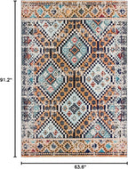 SAFAVIEH Madison Collection Area Rug - 5'3" x 7'6", Orange & Beige, Boho Diamond Distressed Design, Non-Shedding & Easy Care, Ideal for High Traffic Areas in Living Room, Bedroom (MAD418P)