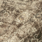 4x5 Washable Area Rug for Entryway Office Brown Vintage Non-Slip Low Pile Distressed Rustic Carpet Lightweight Vacuumable Soft Throw Rug for Living Room Indoor Dining Room