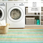 Dash & Albert Aquinnah Ticking Machine Washable Rug, 6 X 9 Feet, Multi Stripe Pattern