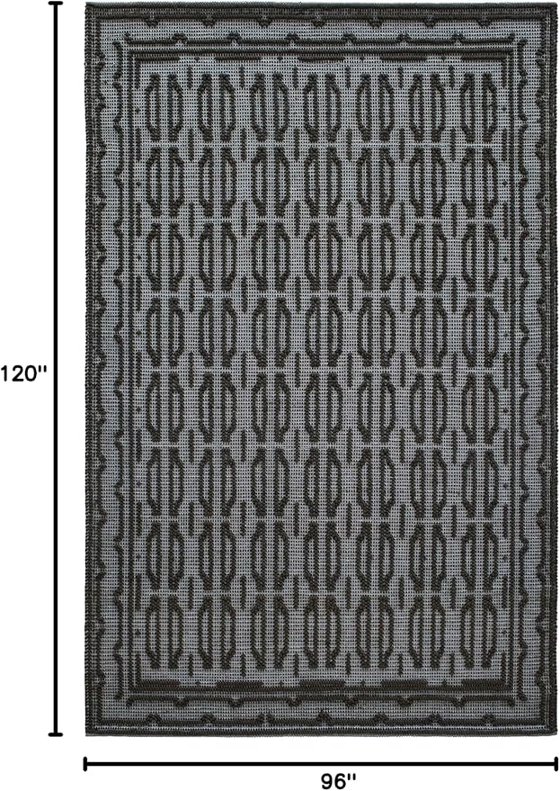 Dash and Albert Campbell Iron Handwoven Wool Rug, 8 X 10 Feet, Neutral/Grey Geometric Pattern - Premium Luxury Hotel Quality Soft Breathable Hypoallergenic Machine Washable Easy Care All Season