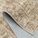 Brown Multi Hallway Runner Rug 2x6 Vintage Washable Distressed Area Carpet Kitchen Indoor Non Slip Long Traditional Medallion Retro Accent Throw Rug for Bedroom Laundry Dining Living Room