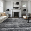 Black Rug for Bedroom Living Room,Bohemian Abstract 6x9 Area Rugs for Dining Room Under Table