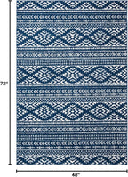SAFAVIEH Area Rug 4x6 - Tulum Collection - Navy & Ivory, Moroccan Boho Tribal Design, Non-Shedding & Easy to Clean, Ideal for Living Room, Bedroom, Dining Space (TUL272N)