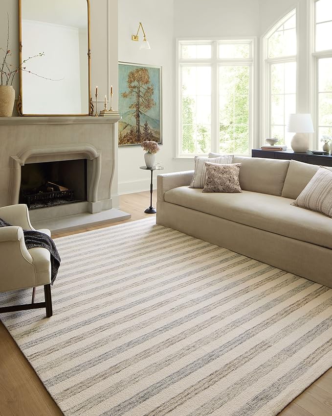 Loloi Chris Loves Julia Chris Collection CHR-05 Ivory/Slate 2'-3'' x 3'-9'', .50" Pile Height, Accent Rug