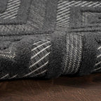 Nourison Home Versatile Charcoal Black 6' x 9' Area Rug - Easy Clean, Non Shedding, Bed Room, Living Room, Dining Room, Kitchen (6' x 9')
