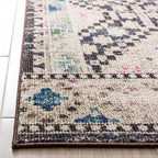SAFAVIEH Madison Collection Runner Rug - 2'2" x 22', Black & Yellow, Boho Diamond Distressed Design, Non-Shedding & Easy Care, Ideal for High Traffic Areas in Living Room, Bedroom (MAD418Z)