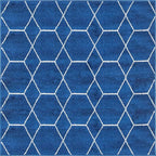 Unique Loom Trellis Frieze Collection Area Rug - Geometric (7' 10" Square, Navy Blue/ Ivory)