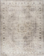 ReaLife Rugs Machine Washable Area Rug - Living Room Bedroom Bathroom Kitchen Entryway Office - Padded Crease Free Stain Resistant Premium - Boho Farmhouse Vintage- Joy- Beige Ivory - 2'x 3'