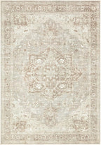 Bloom Rugs Washable Non-Slip 9' x 12' Rug - Beige/Gray Traditional Area Rug for Living Room, Bedroom, Dining Room, and Kitchen - Exact Size: 9' x 12'