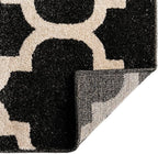 Rugs.com Lattice Collection Rug – 3' x 5' Black Medium Rug Perfect for Entryways, Kitchens, Breakfast Nooks, Accent Pieces