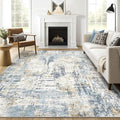 10x14 Area Rugs Living Room: Washable Large Abstract Modern Soft Rug Stain Resistant Indoor Floor Non Slip Accent Carpet for Bedroom Nursery Playroom Office Dining Room Dorm Home House- Light Blue