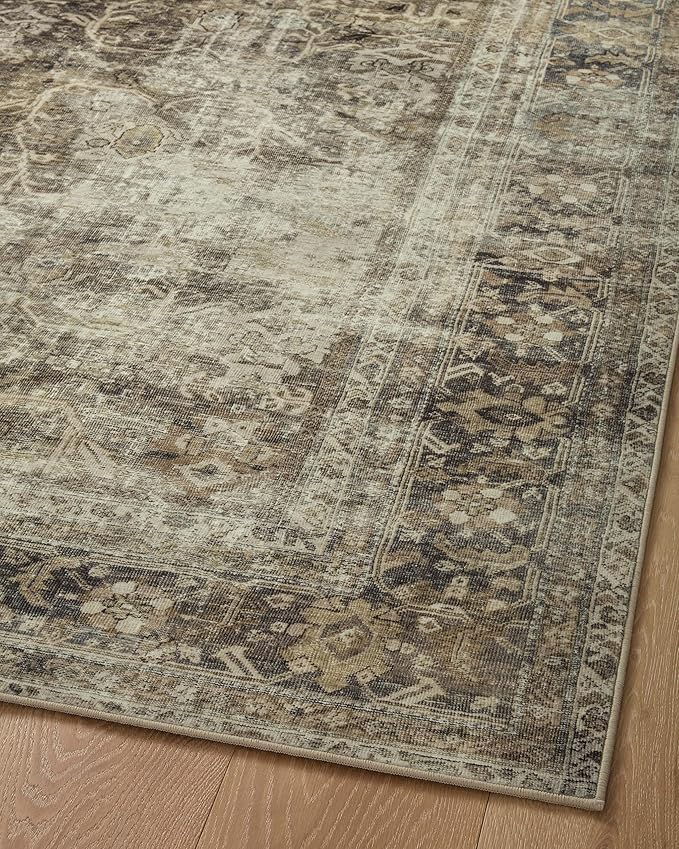 Loloi Magnolia Home by Joanna Gaines Sinclair Collection SIN-01 Pebble/Taupe 2'-3" x 9'-6", .25" Pile Height, Machine Washable, Runner Rug