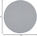 Nourison Home Courtyard Ivory Blue 6' x Round Area Rug - Easy Clean, Non Shedding, Bed Room, Living Room, Dining Room, Kitchen (6' x Round)