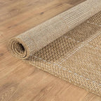 Beverly Rug Easy Jute Checkered Squared Entry Rug 2x3 Washable Durable Indoor Outdoor Area Rugs for Living Room Patio Office Stain Resistant Non Shedding Casual Indoor Outside Carpet 2 x 3 Natural