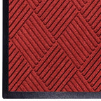 M+A Matting WaterHog Diamond | Commercial-Grade Entrance Mat with Rubber Border – Indoor/Outdoor, Quick Drying, Stain Resistant Door Mat (Solid Red, 3' x 8')