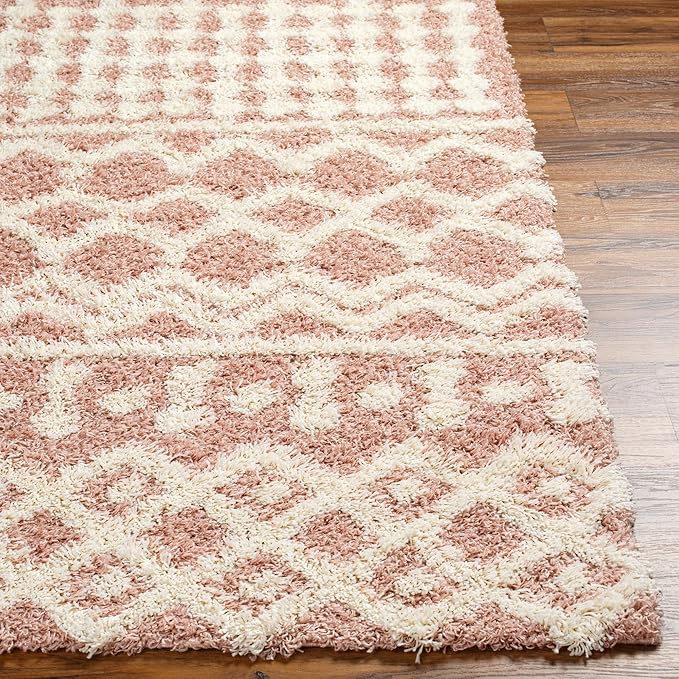 Livabliss Hapsburg Moroccan Shag Runner Area Rug, 2'7" x 7'3" , Dusty Pink