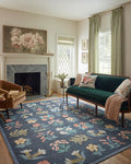 Loloi Rifle Paper Co. Rosa Collection RSA-03 Navy 2'-6" x 12'-0" Runner Rug