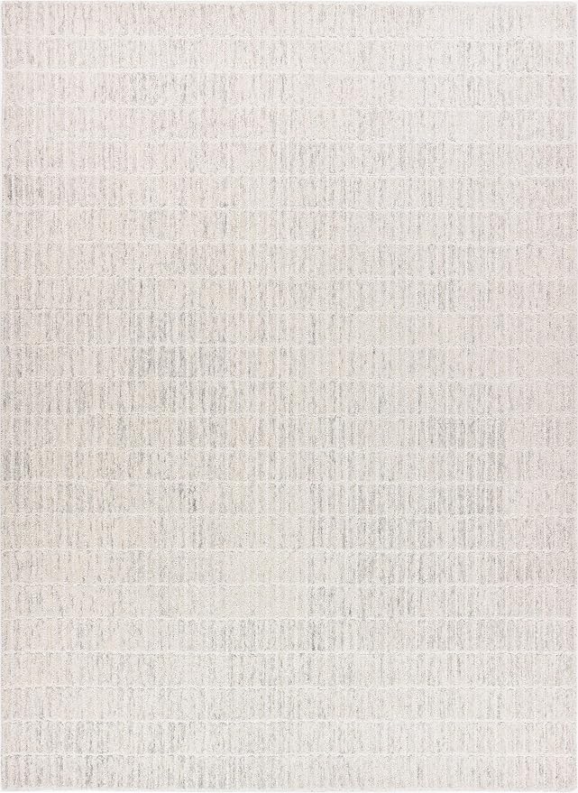 Hand-Tufted 100% Wool Area Rug – Unique Modern Geometric Grid Pattern, Soft Plush Textured Carpet for Living Room, Bedroom, Dining Room & Entryway (Grey, 8' x 12')
