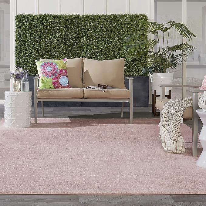 Nourison Home Nourison Essentials Pink 7' x 10' Area Rug - Easy Clean, Non Shedding, Bed Room, Living Room, Dining Room, Kitchen (7' x 10')