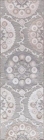 CAMILSON Runner Outdoor Rugs Oriental Retro Traditional Floral Medallion Area Rug 2x10 Non-Shedding Stain Resistant Indoor Carpet for Bathroom Hallway Kitchen Office (2 x 10 / Beige)